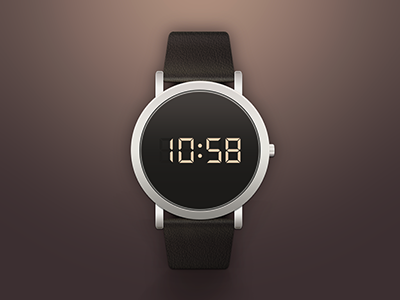 Brown Watch black brown circle illustration leather minimal stainless steel sunbzy time watch