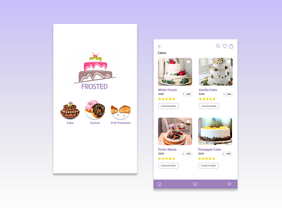 Frosted Shot 1 food graphicdesign online cake shop product design ui visual design