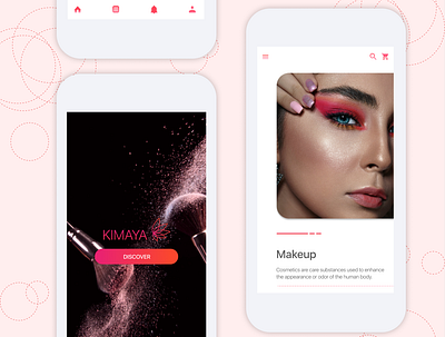 Kimaya ecommerce app mobile app mockup visual design