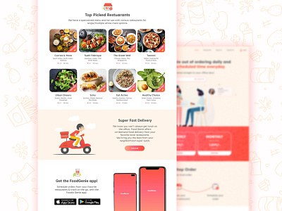 Food Genie delivery app ui visual design