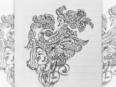 Doodle art love of passion