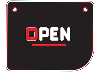 Open signboard label label open open label open on a black background open signboard shop sign signboard shop signboard store store sign