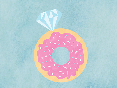 Donut Ring blue diamond donut doughnut engagement icing pink ring sprinkles