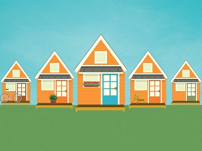House Community bike graphic home house illustration orange tiny house