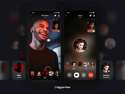 Group Video Calls Feature | Viber app app design call cards ui design message message app messaging mobile mobile ui telegram ui viber video video chat video group whatsapp