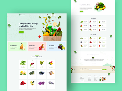 Naturous - WooCommerce Template for Organic store agency app design icon illustration template typography ui ux web