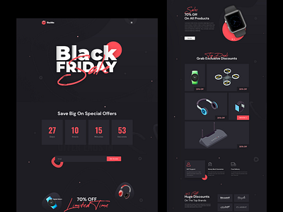 BlackNov - Black Friday Landing Page black friday celebration cyber deal illustration logo monday template web