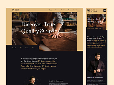 Seams & Stitches - Tailor Shop Website Template animation branding clothing fashion illustration modern online clothing shop shopping store tailor template ui ux website