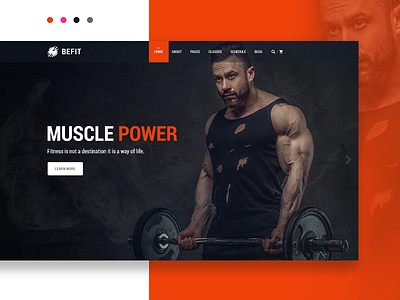 BeFit - Gym & Fitness PSD template app banner design fitness free gym landing sport ui ux web