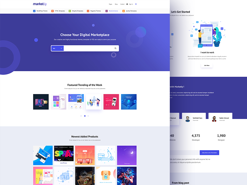 Marketly - Digital Marketplace PSD Template by Sohel Nazmul on Dribbble