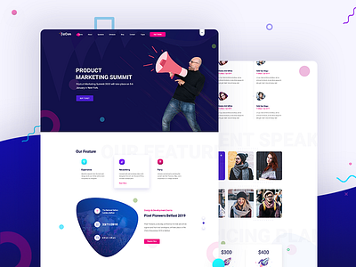 Fizcon - Event, Meeting, Conference PSD Template agency branding creative design gradient illustration template ui ux vector