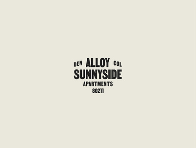 Alloy Sunnyside Mark apartment branding colorado denver logo logodesign typography