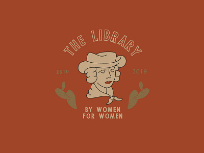 The Library Logo cactus illustration library southwestern woman