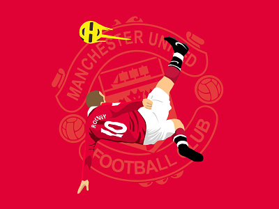 Wayne Rooney bicycle design flat football footballer goal graphic design illustration kick pop art rooney soccer sports vector wayne