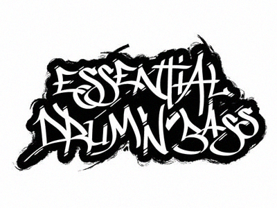 Essential Drum'n'bass black white drumnbass logo old