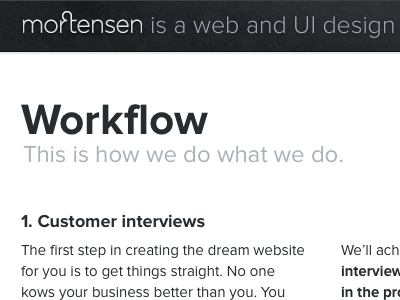 mortensen.co mortensen portfolio typekit typography website