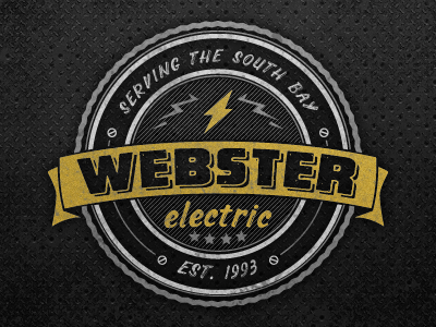 Webster Electric Logo black crest electric logo white yellow