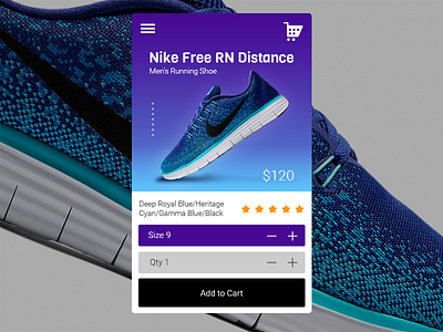 Nike Shopping App blue mobile nike shopping ui