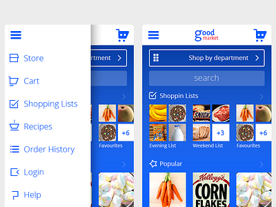 Grocery App app grocery list menu shopping super market