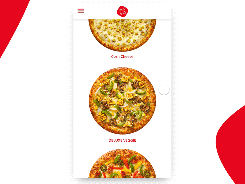 Pizza App animated animated ui app design fluent design invision studio material design ui boomerang ui design web design