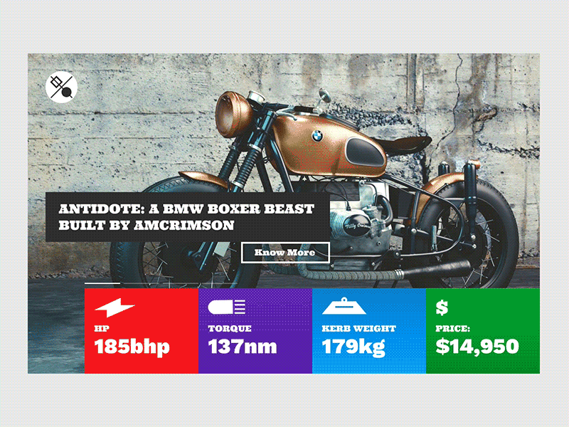 Custom Bikes Site - Invision Studio animated animated ui app design fluent design invision studio material design ui boomerang ui design web design