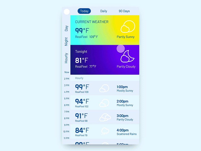 Weather App animated animated ui app design fluent design invision studio material design ui boomerang ui design web design