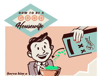 How to be a good housewife 50s how to illustration infographic information graphic