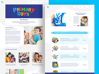 Primary Toys - About Page & Toy Overview Page adobexd animation toy toy design ui ux web webdesign