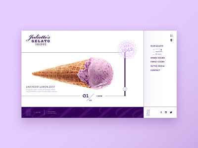 Juliettes Gelato adobexd branding france gelato icecream logo ui ux webdesign