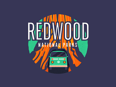 Redwood National Parks illustration national park park parks redwood texture typography vector