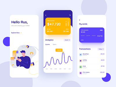 Finance App banking card chart creative finance graphic illustration inspiration mobile mobile ui money product design statistics transaction transfer money ui ux uxui