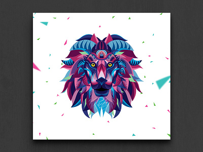 Lion in my Personal illustration project animal art creative graphic illustration illustrator inspiration lion printart projects rubynguyenart vector