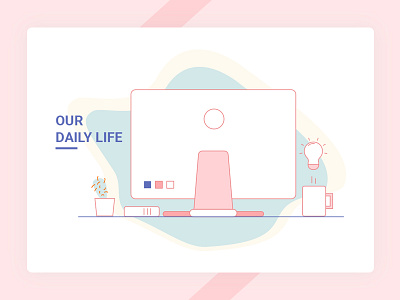 illustration coffee daily designer idea life workspace