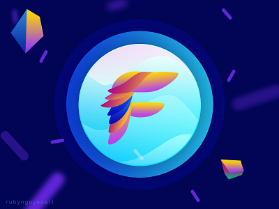 Letter F alphabet creative f gradient illustration letter lettering photoshop rubynguyenart shape typeface typography