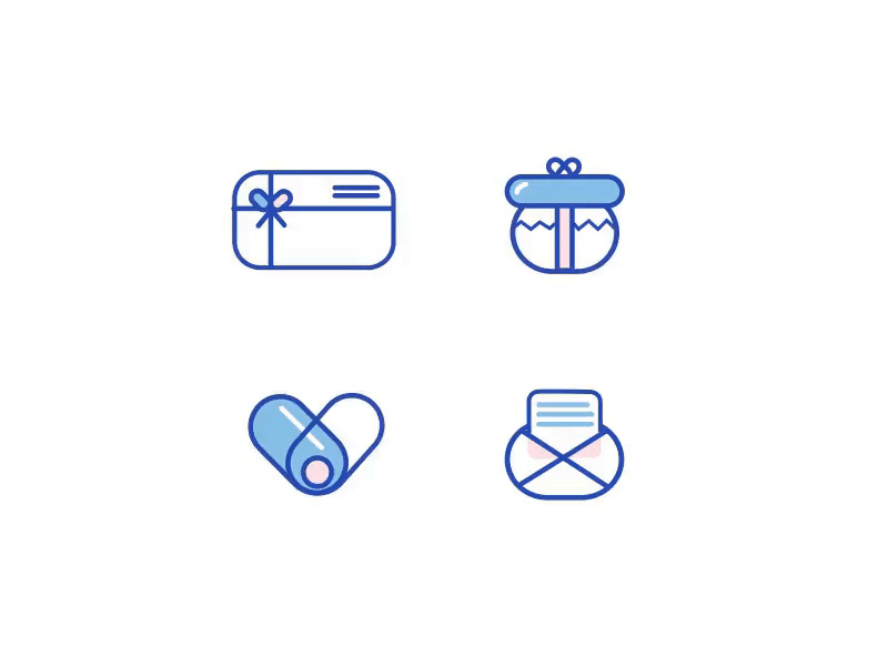 Mini Icons email gift heart icon illustration rubynguyenart web