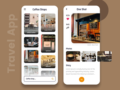 Travel App concept application booking coffee app creative flat app graphic inspiration location minimalist rubynguyenart travel app ui ui design ux design