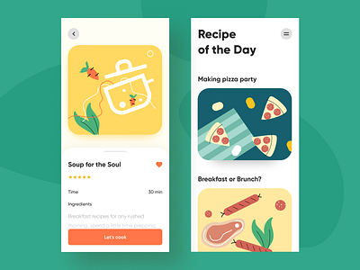 Cooking app art cook cooking creative design graphic illustration illustration art inspiration mobile shape ui uiux ux website