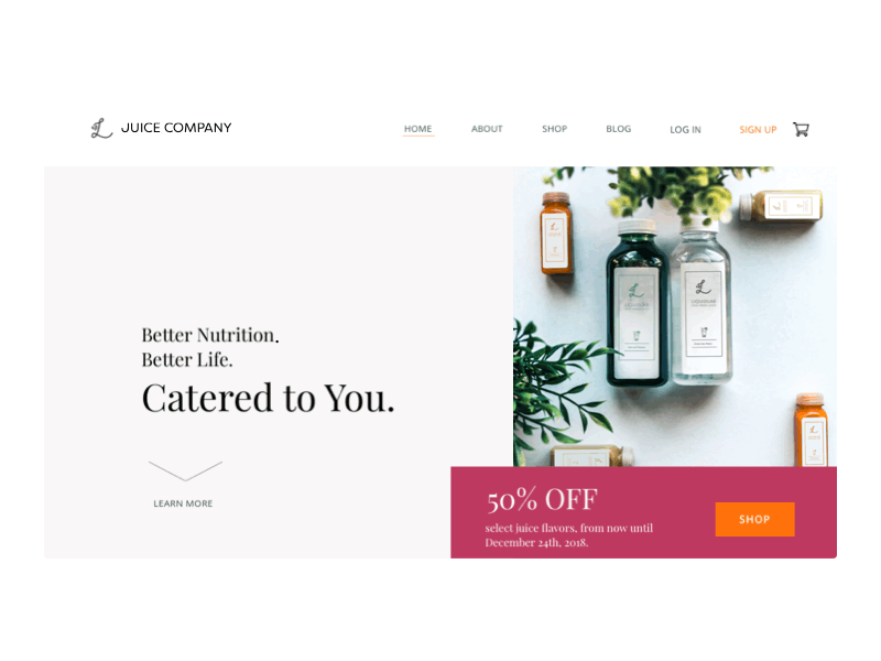 Juice Website - Announcement Exploration principle mockup ux ui mockup ux ui design ui practice uipractice ui ux juice bar juice design animated interface animated gif web design user interface web ui interface ux ui