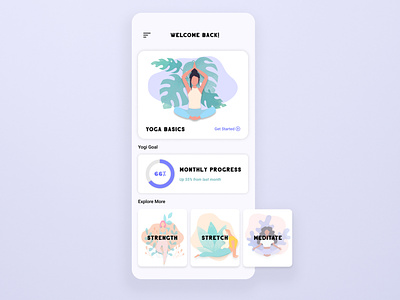 Yoga App Home Screen app design figma ui uxdesign yoga yoga app