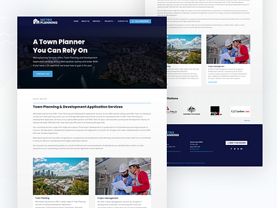 Metro Planning Town Planner Real Estate Website Landing Page australia branding clean ui consultant design planner divi theme figma government landing page design logodesign modern ui real estate real estate agency real estate agent real estate development town planner township typography website wordpress