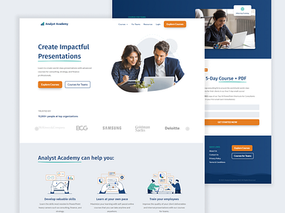 Education Training Academy Website Landing Page Redesign