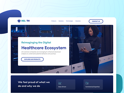Healthcare Data Expertise Website Header Design