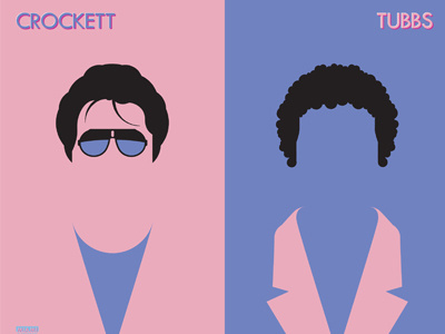 Crockett and Tubbs 1908s 80s crockett icons illustration miami miami vice tubbs tv vector