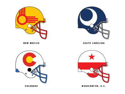 The United States of Football america athletic creative design football football helmet illustration sport state flag united states usa vector