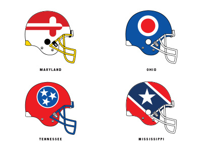 The United States of Football concept design football helmets illustration sports united states usa vector