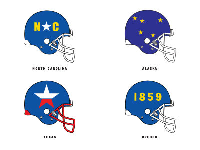 The United States of Football athletic concept creative football football helmets design idea illustration series sports