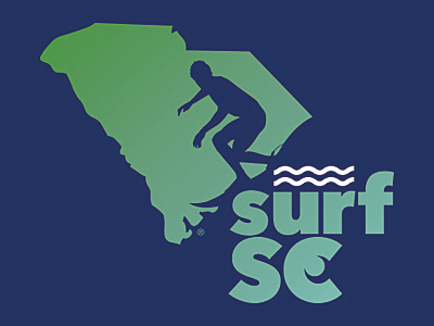 SURF SC beach design icon illustration logo south carolina surf surfer surfing vector waves