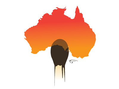 Fires australia current events illustration illustrator match melbourne news outback perth sidney travel