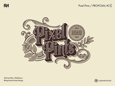 [PIXEL PINTS] | Visual Identity - Proposal #2 beer brand identity branding branding and identity branding design design gaming graphic design ipa lettering logotype podcast typography vector video games vintage visual branding visual identity