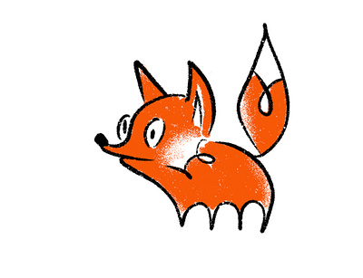 Fox character cute fox orange scared thoughtful waiting